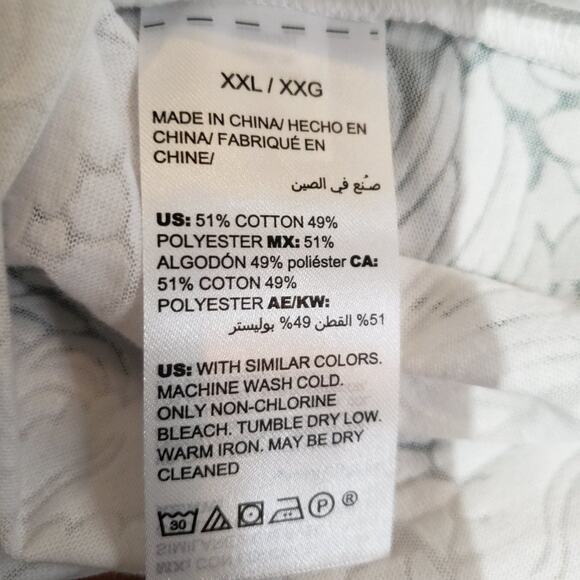 NWT Soma Dolman Hoodie Women XXL White Floral Burnout V-Neck Short Sleeve - Picture 8 of 9